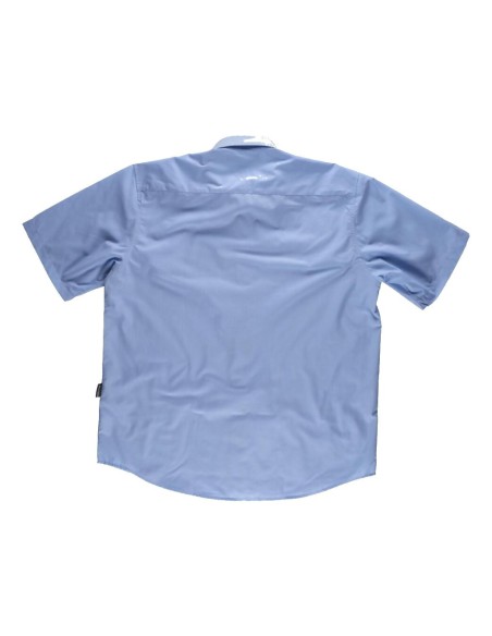 Camisa de manga corta con bolsillo celeste