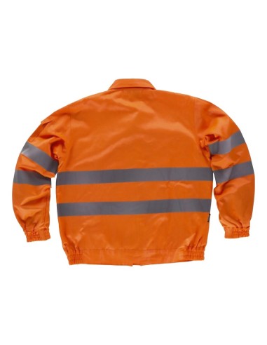  Chaqueta monocolor con reflectantes y bolsillos naranja a.v.