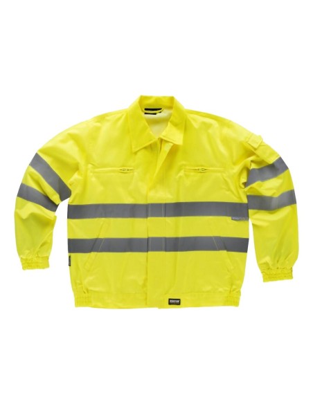  Chaqueta monocolor con reflectantes y bolsillos amarillo a.v.