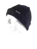 Gorro polar negro con dobladillo ajustable y tejido abrigado