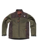 Chaqueta laboral infantil Workshell verde caza con velcro