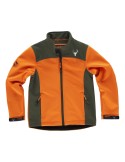 Chaqueta infantil Matagalpa Soft Shell naranja y verde caza