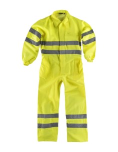 Buzo monocolor con reflectantes para trabajo amarillo personalizado 2