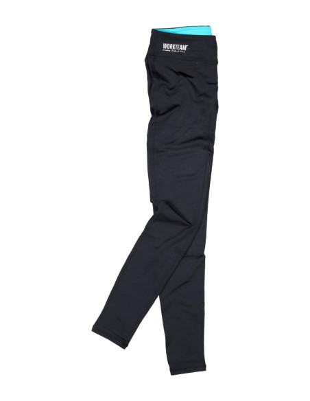 Pantalon servicios negro turquesa