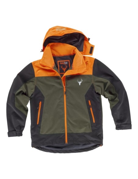 Chaqueta sport verde caza naranja a.v. negro