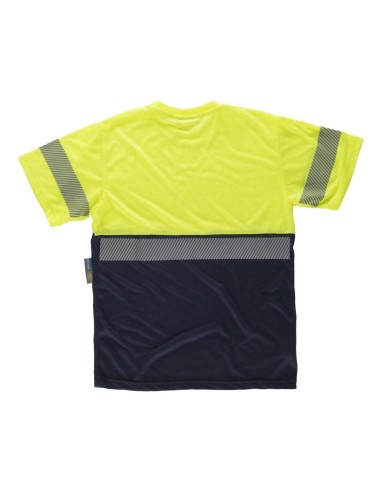  Camiseta combinada en manga corta de alta visibilidad marino amarillo a.v.