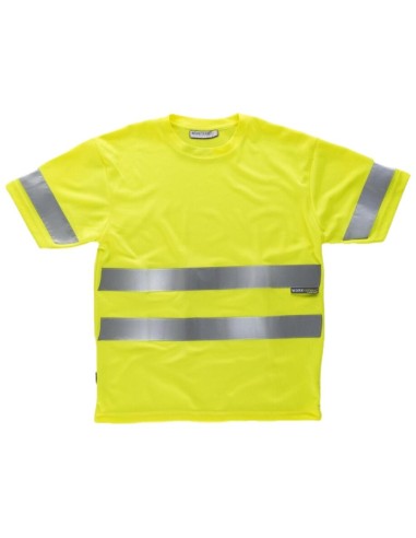  Camiseta con bandas reflectantes de manga corta amarillo a.v.
