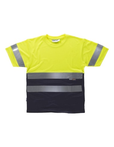  Camiseta en dos colores con bandas reflectantes amarillo a.v. marino