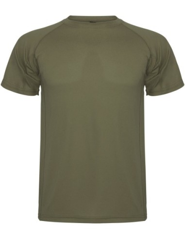  Camiseta técnica MONTECARLO manga corta unisex Roly 135 gr verde militar