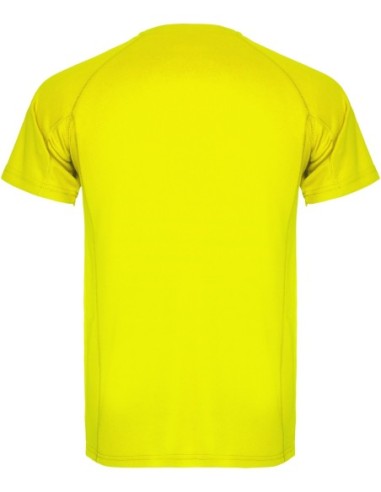 Camiseta técnica MONTECARLO manga corta unisex Roly 135 gr amarillo fluor