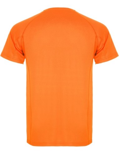  Camiseta técnica MONTECARLO manga corta unisex Roly 135 gr naranja fluor