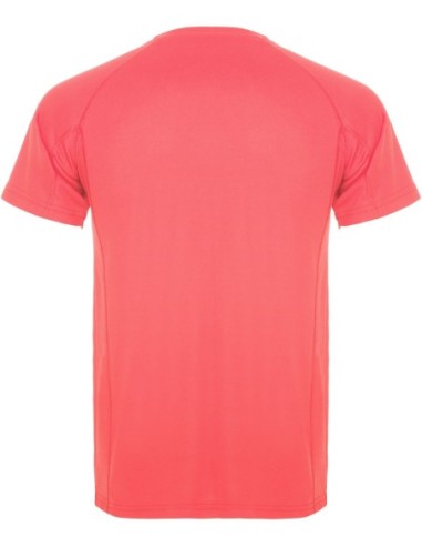  Camiseta técnica MONTECARLO manga corta unisex Roly 135 gr coral fluor