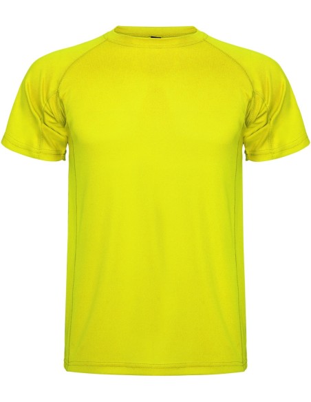  Camiseta técnica MONTECARLO manga corta unisex Roly 135 gr amarillo fluor