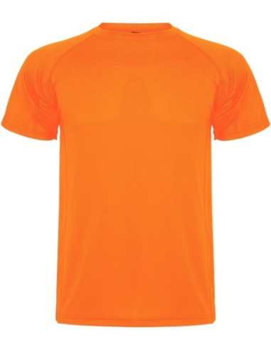  Camiseta técnica MONTECARLO manga corta unisex Roly 135 gr naranja fluor