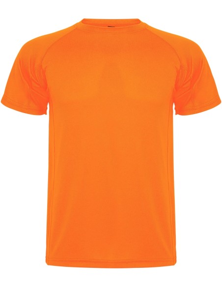  Camiseta técnica MONTECARLO manga corta unisex Roly 135 gr naranja fluor