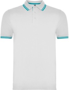 POLO Roly MONTREAL blanco/turquesa