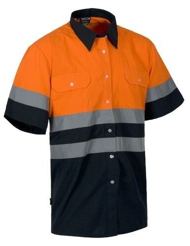  Camisa de alta visibilidad de manga corta bicolor