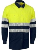 Camisas bicolor de alta visibilidad con cintas reflectantes