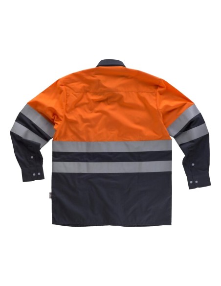  Camisa bicolor de alta visibilidad de manga larga marino naranja a.v.