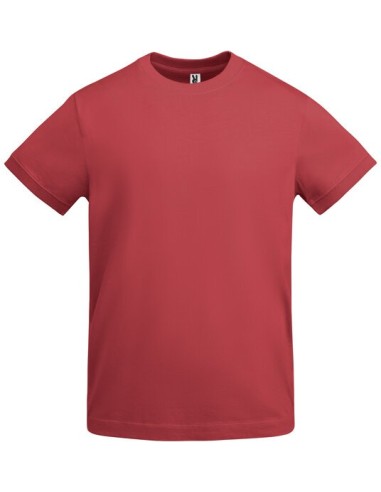  Camiseta Gruesa De Hombre En Manga Corta De Algodón VEZA Roly rojo crisantemo