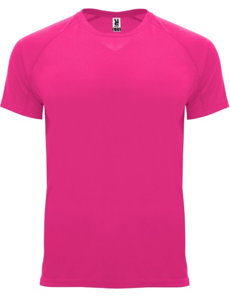 Camiseta técnica Roly BAHRAIN rosa fluor