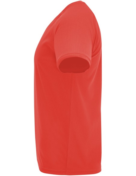  Camiseta técnica Roly BAHRAIN coral fluor