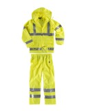 Conjunto impermeable fluor alta visibilidad con reflectantes