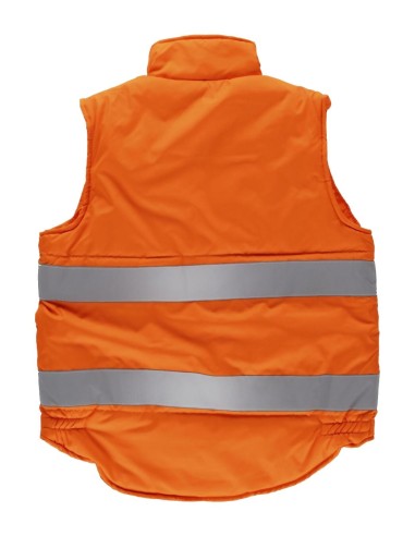  Chaleco acolchado con bolsillos de alta visibilidad naranja a.v.