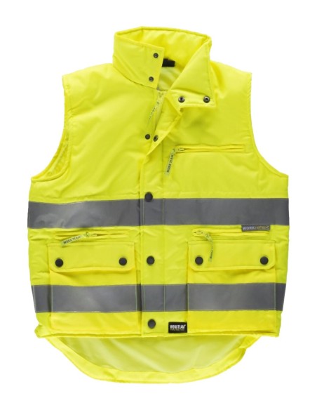  Chaleco acolchado con bolsillos de alta visibilidad amarillo a.v.