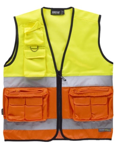 Chaleco fluor amarillo a.v.  naranja a.v.
