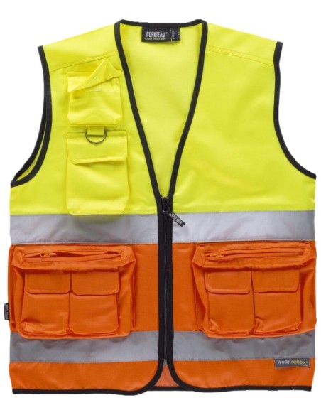 Chaleco fluor amarillo a.v.  naranja a.v.
