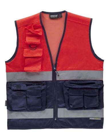 Chaleco fluor marino rojo a.v.