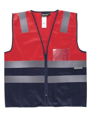 Chaleco fluor rojo a.v. marino