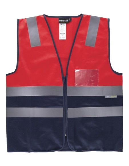 Chaleco fluor rojo a.v. marino