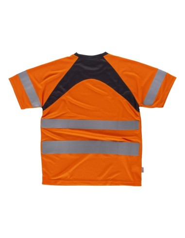  Camiseta de poliester combinada de alta visibildad naranja a.v.  negro