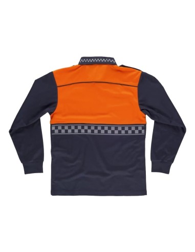  Polo de servicios manga larga marino naranja a.v.