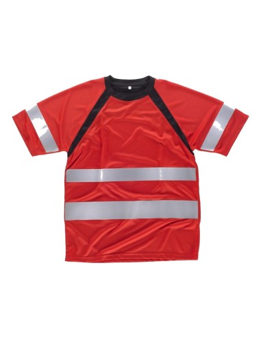 Camiseta fluor rojo negro