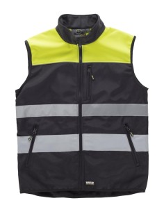 Chaleco fluor negro amarillo a.v.