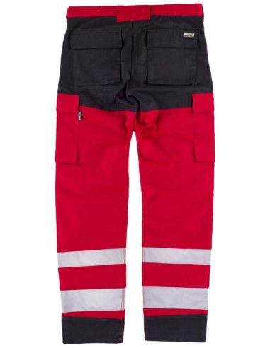  Pantalon fluor rojo negro