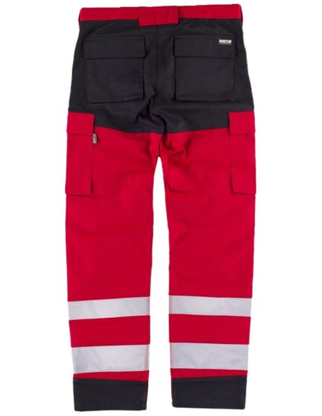  Pantalon fluor rojo negro