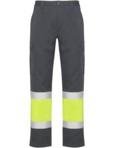 Pantalon verano NAOS Roly de alta visibilidad plomo/amarillo fluor