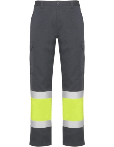 Pantalon verano NAOS Roly de alta visibilidad plomo/amarillo fluor
