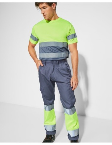  Pantalon verano NAOS Roly de alta visibilidad plomo/amarillo fluor