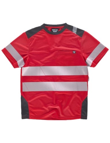 Camiseta fluor rojo gris oscuro