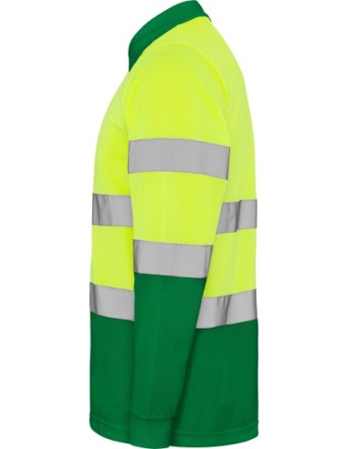  Polo Roly POLARIS alta visibilidad verde jardín/amarillo flúor