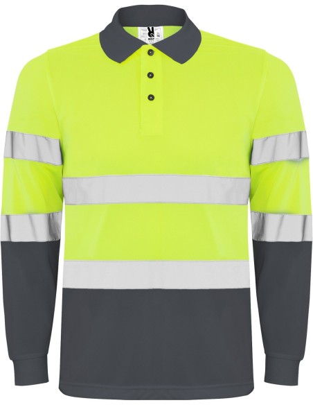  Polo Roly POLARIS alta visibilidad plomo/amarillo fluor