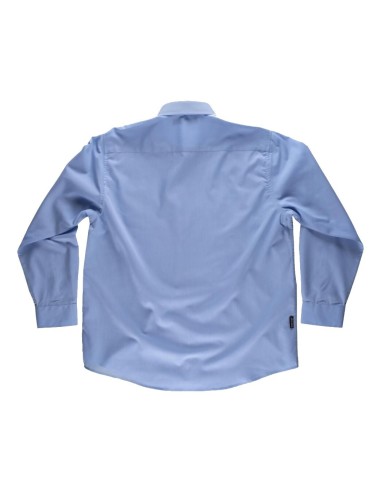  Camisa de manga larga con bolsillo celeste
