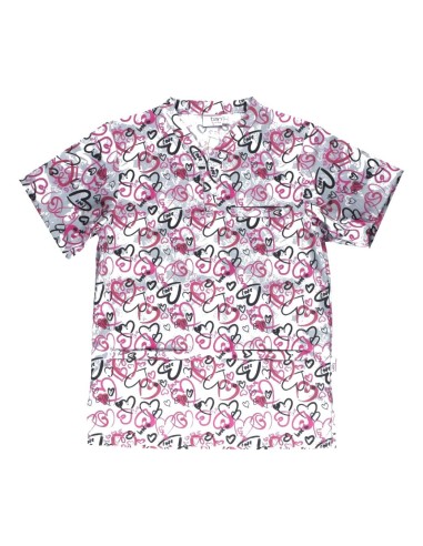  Casaca antimanchas de poliester con corazones estampado