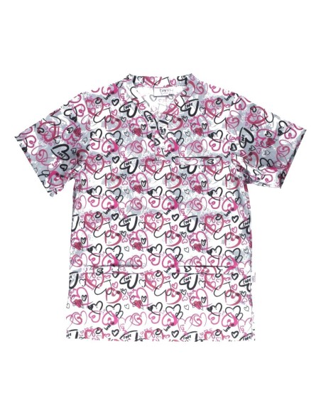  Casaca antimanchas de poliester con corazones estampado