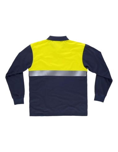  Polo básicos con tejido antibacteriano marino amarillo a.v.
